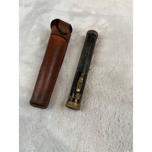 Vintage Keuffel & Esser Co NY Brass Hand Level with Leather Case Surveying Tool